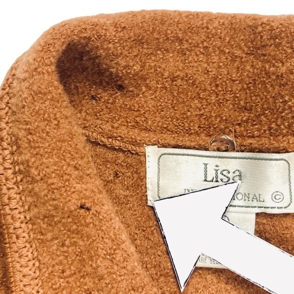 Lisa International Wool Vest Women L Brown Faux Fur Trim Bohemian Coastal Jacket - Picture 13 of 13